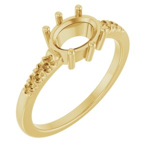 10K Yellow Gold 8x6 mm Oval Ring Mounting – image 2
