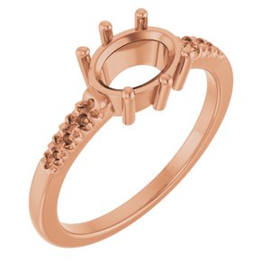 18K Rose Gold 8x6 mm Oval Ring Mounting – image 2