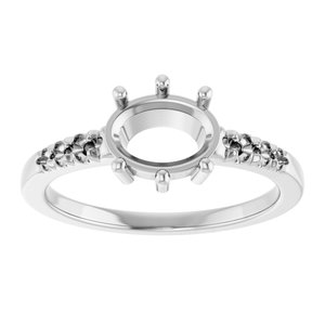 14K White Gold 8x6 mm Oval Ring Mounting – image 6