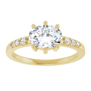 18K Yellow Gold 8x6 mm Oval Ring Mounting – image 5