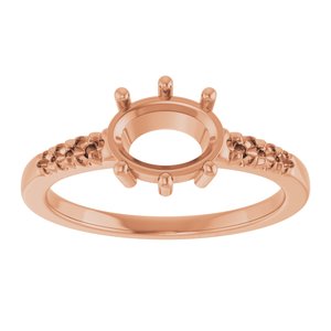 10K Rose Gold 8x6 mm Oval Ring Mounting – image 6