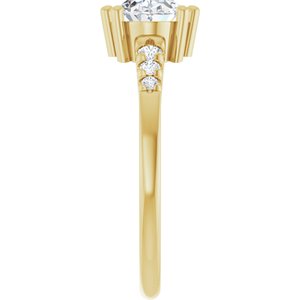 14K Yellow Gold 8x6 mm Oval 1/10 CTW Lab-Grown Diamond Semi-Set Ring – image 7
