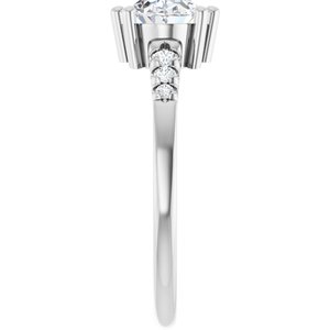 18K White Gold 8x6 mm Oval Ring Mounting – image 7