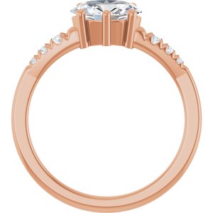 14K Rose Gold 8x6 mm Oval 1/10 CTW Lab-Grown Diamond Semi-Set Ring – image 3