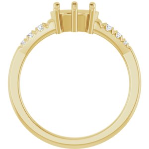 14K Yellow Gold 8x6 mm Oval 1/10 CTW Lab-Grown Diamond Semi-Set Ring – image 4