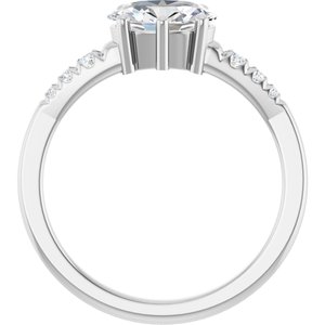 14K White Gold 8x6 mm Oval 1/10 CTW Lab-Grown Diamond Semi-Set Ring – image 3