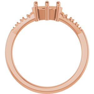 10K Rose Gold 8x6 mm Oval Ring Mounting – image 4