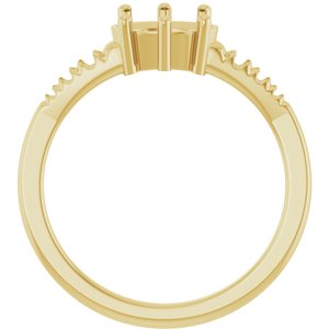 18K Yellow Gold 8x6 mm Oval Ring Mounting – image 4