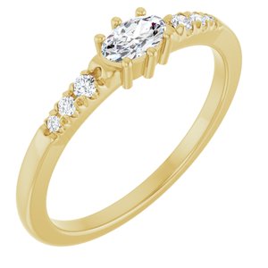 14K Yellow Gold 5x3 mm Oval Ring Mounting