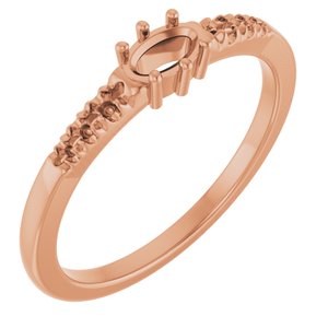 14K Rose Gold 5x3 mm Oval Ring Mounting – image 2