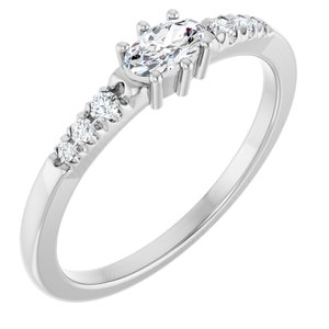 Platinum 5x3 mm Oval Ring Mounting