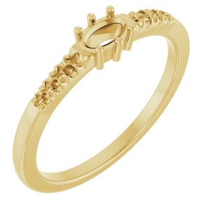 18K Yellow Gold 5x3 mm Oval Ring Mounting – image 2