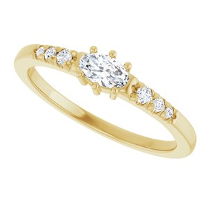 10K Yellow Gold 5x3 mm Oval Ring Mounting – image 8