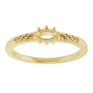 10K Yellow Gold 5x3 mm Oval Ring Mounting – image 6