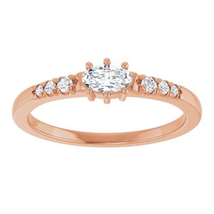 10K Rose Gold 5x3 mm Oval Ring Mounting – image 5