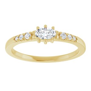14K Yellow Gold 5x3 mm Oval Ring Mounting – image 5
