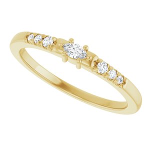 14K Yellow Gold 3.5x2 mm Marquise Ring Mounting – image 8