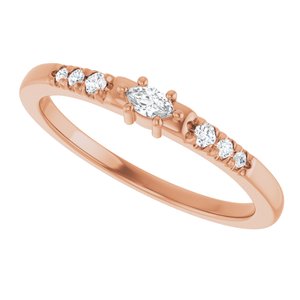 18K Rose Gold 3.5x2 mm Marquise Ring Mounting – image 8