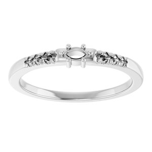 10K White Gold 3.5x2 mm Marquise Ring Mounting – image 6