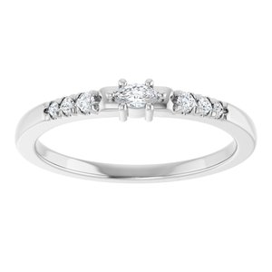 14K White Gold 3.5x2 mm Marquise Ring Mounting – image 5