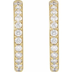 14K Yellow Gold 1/2 CTW Lab-Grown Diamond 16.4 mm Hoop Earrings – image 2