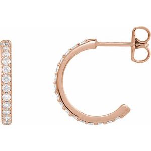 14K Rose Gold 1/2 CTW Natural Diamond 16.4 mm Hoop Earrings
