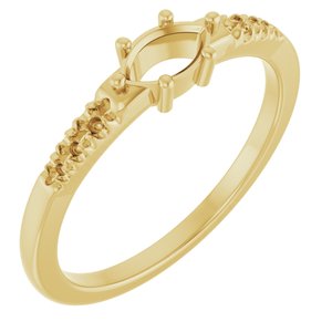 18K Yellow Gold 6x3.5 mm Marquise Ring Mounting – image 2