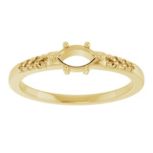 18K Yellow Gold 6x3.5 mm Marquise Ring Mounting – image 6