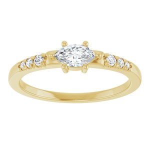 18K Yellow Gold 6x3.5 mm Marquise Ring Mounting – image 5