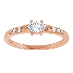 10K Rose Gold 6x3.5 mm Marquise Ring Mounting – image 5