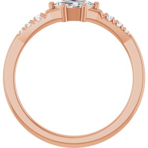14K Rose Gold 6x3.5 mm Marquise Ring Mounting – image 3