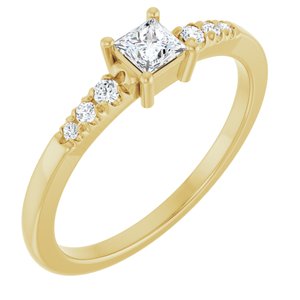 10K Yellow Gold 3.25x3.25 mm Square Ring Mounting