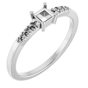 Platinum 3.25x3.25 mm Square Ring Mounting – image 2