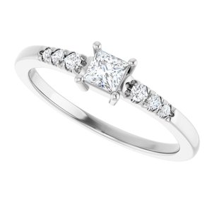 10K White Gold 3.25x3.25 mm Square Ring Mounting – image 8