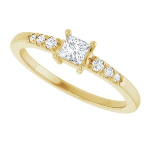 10K Yellow Gold 3.25x3.25 mm Square Ring Mounting – image 8