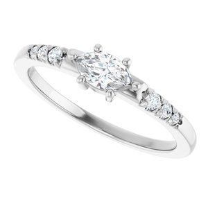 Continuum Sterling Silver 6x3.5 mm Marquise Ring Mounting – image 8