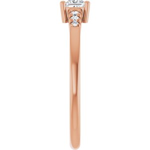 14K Rose Gold 3.25x3.25 mm Square Ring Mounting – image 7