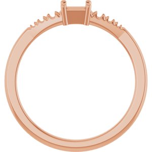 10K Rose Gold 3.25x3.25 mm Square Ring Mounting – image 4