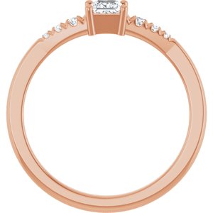 14K Rose Gold 3.25x3.25 mm Square Ring Mounting – image 3