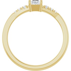 14K Yellow Gold 3.25x3.25 mm Square Ring Mounting – image 3