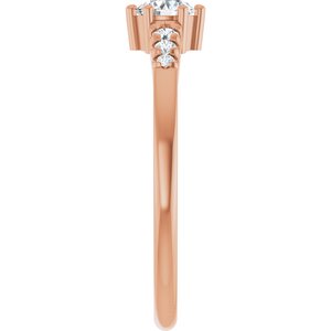 14K Rose Gold 4.1 mm Round 1/10 CTW Lab-Grown Diamond Semi-Set Ring – image 7