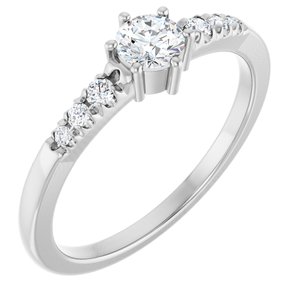 Sterling Silver 4.1 mm Round Ring Mounting