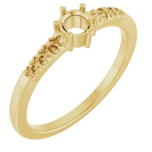 10K Yellow Gold 4.1 mm Round Ring Mounting – image 2