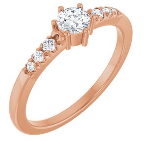 10K Rose Gold 4.1 mm Round Ring Mounting