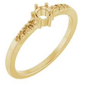 10K Yellow Gold 3.8 mm Round Ring Mounting – image 2
