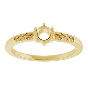 10K Yellow Gold 4.1 mm Round Ring Mounting – image 6