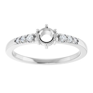 Sterling Silver 4.1 mm Round 1/10 CTW Lab-Grown Diamond Semi-Set Ring – image 6