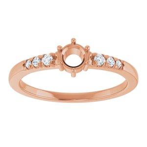 14K Rose Gold 4.1 mm Round 1/10 CTW Lab-Grown Diamond Semi-Set Ring – image 6