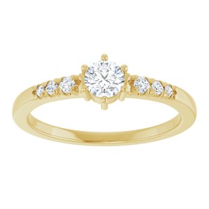 18K Yellow Gold 4.1 mm Round Ring Mounting – image 5