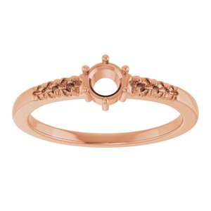 18K Rose Gold 4.1 mm Round Ring Mounting – image 6